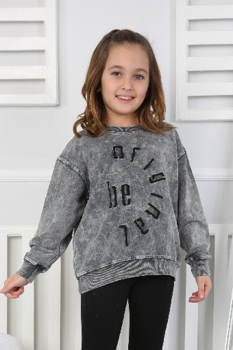 YIKAMALI NAKIŞLI SWEAT 251000 - SİYAH