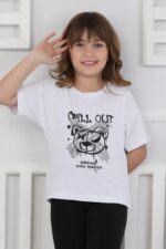 AYICIK BASKILI 4-12 YAŞ T-SHIRT - BEYAZ