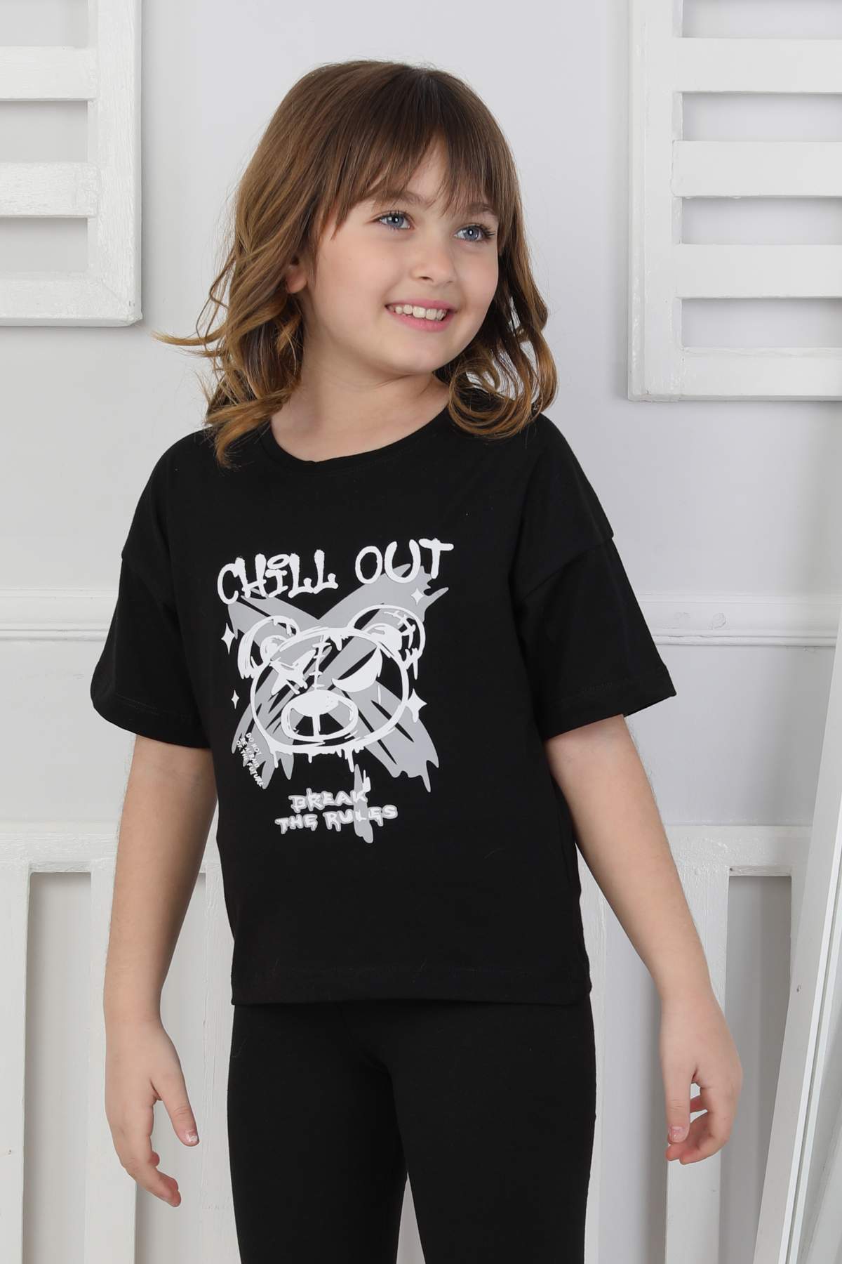 AYICIK BASKILI 4-12 YAŞ T-SHIRT – SİYAH