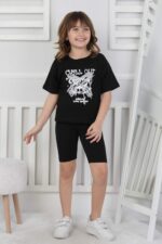 AYICIK BASKILI 4-12 YAŞ T-SHIRT - SİYAH