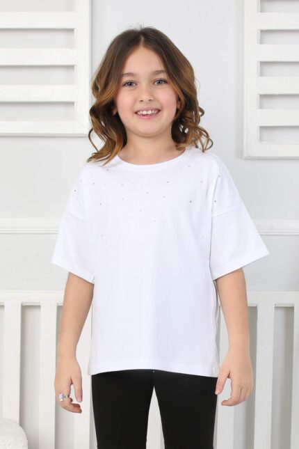 GARSON KOMPAK TAŞLI TSHIRT - BEYAZ