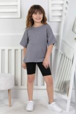 GARSON KOMPAK TAŞLI TSHIRT - FÜME