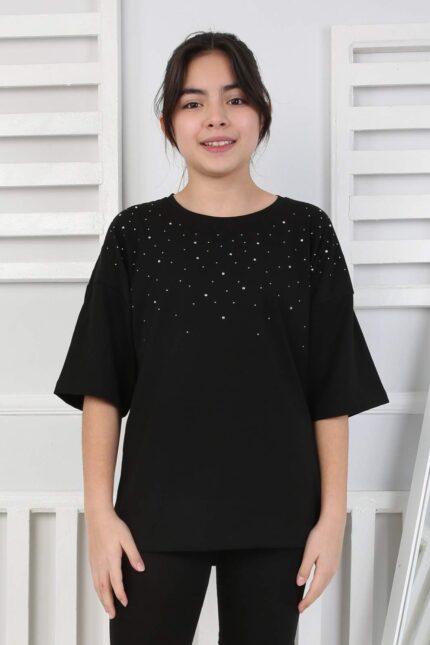 GARSON KOMPAK TAŞLI TSHIRT - SİYAH