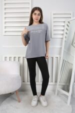 GARSON YIKAMALI KOMPAK TSHIRT - FÜME