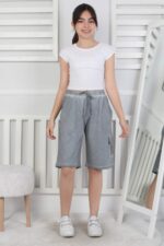 GARSON YIKAMALI SHORT 259003 - GRİ GARSON YIKAMALI SHORT 259003 - GRİ