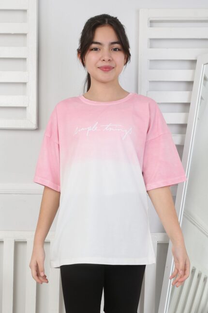 GARSON YIKAMALI TSHIRT - PEMBE