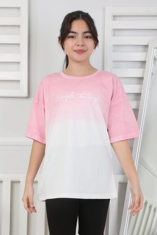 GARSON YIKAMALI TSHIRT - PEMBE