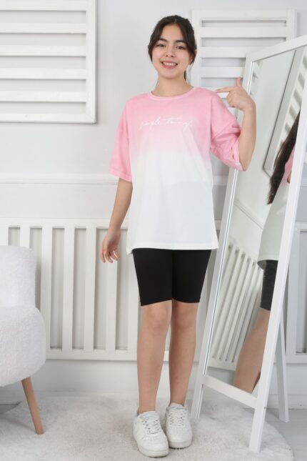 GARSON YIKAMALI TSHIRT - PEMBE