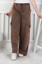 İKİ İPLİK YIKAMALI  CEP KAPAKLI PANTALON - KAHVE