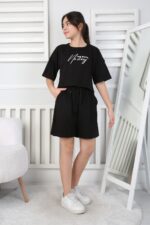 KOMPAK GARSON ŞORTLU YIKAMALI TAKIM - SİYAH