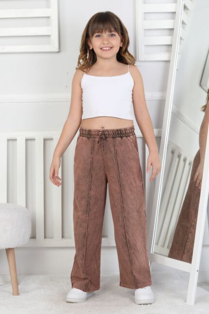 NERVÜRLÜ İKİ İP YIKAMALI PANTALON - KAHVE