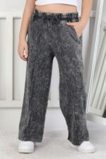 NERVÜRLÜ İKİ İP YIKAMALI PANTALON - SİYAH