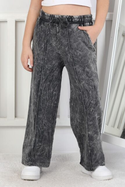 NERVÜRLÜ İKİ İP YIKAMALI PANTALON - SİYAH