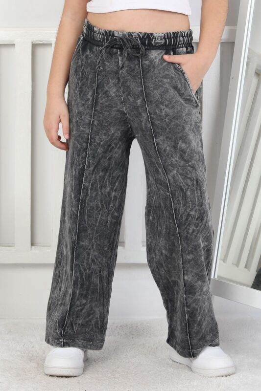 NERVÜRLÜ İKİ İP YIKAMALI PANTALON - SİYAH