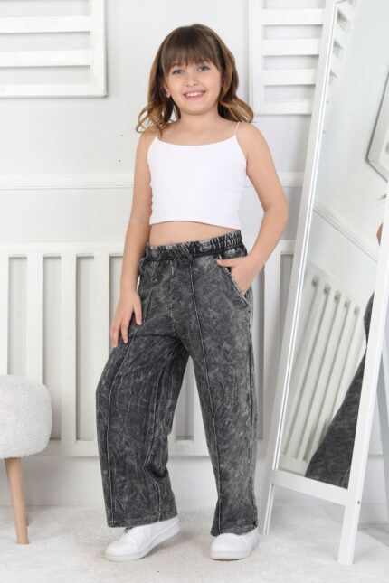 NERVÜRLÜ İKİ İP YIKAMALI PANTALON - SİYAH