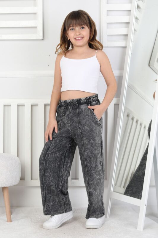 NERVÜRLÜ İKİ İP YIKAMALI PANTALON - SİYAH