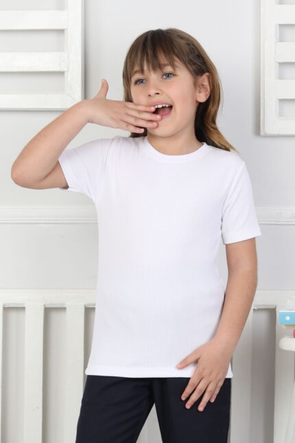 OKUL ORTA KISA KOL DÜZ BODY (BUZZY) - BEYAZ