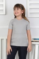 OKUL ORTA KISA KOL DÜZ BODY (BUZZY) - GRİ