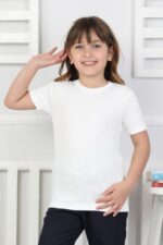 OKUL ORTA KISA KOL DÜZ BODY (BUZZY) - KREM