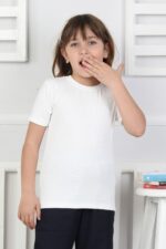 OKUL ORTA KISA KOL DÜZ BODY (BUZZY) - KREM