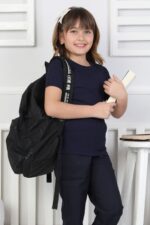 OKUL ORTA KISA KOL DÜZ BODY (BUZZY) - LACİVERT