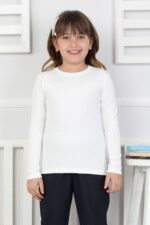OKUL ORTA UZUN KOL DÜZ BODY (BUZZY KUMAŞ) - KREM