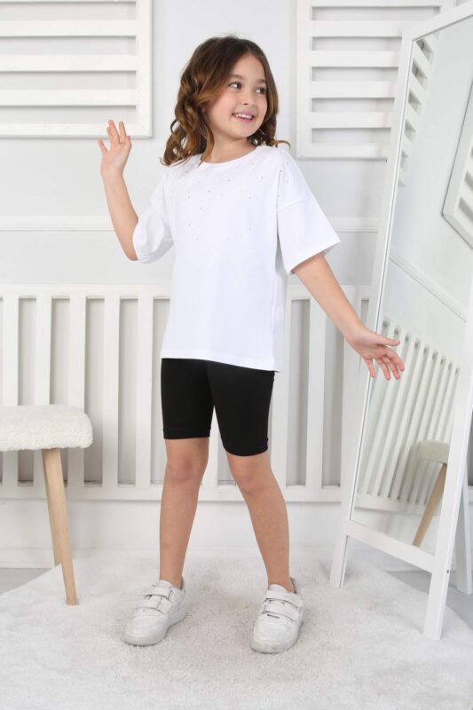ORTA TAŞLI TSHIRT - BEYAZ