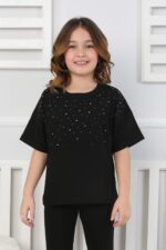 ORTA TAŞLI TSHIRT - LACİVERT