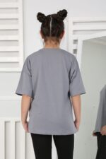 OVERSİZE DÜZ TSHİRT 241066 - FÜME