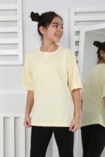OVERSİZE DÜZ TSHİRT 241066 - SARI
