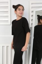 OVERSİZE DÜZ TSHİRT 241066 - SİYAH