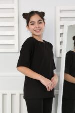 OVERSİZE DÜZ TSHİRT 241066 - SİYAH