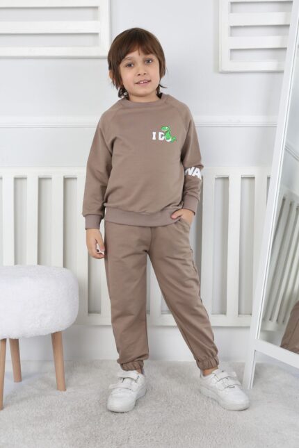 REGLAN KOLLU BEBE İKİ İP TAKIM 241423 - KAHVE