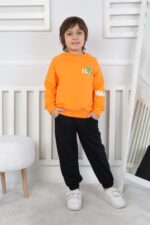 REGLAN KOLLU BEBE İKİ İP TAKIM 241423 - ORANJ REGLAN KOLLU BEBE İKİ İP TAKIM 241423 - ORANJ