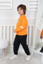 REGLAN KOLLU BEBE İKİ İP TAKIM 241423 - ORANJ REGLAN KOLLU BEBE İKİ İP TAKIM 241423 - ORANJ