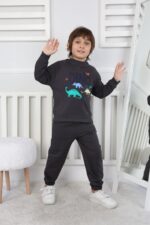 REGLAN KOLLU İKİ İP BEBE TAKIM 241424 - FÜME