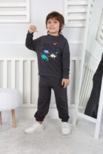 REGLAN KOLLU İKİ İP BEBE TAKIM 241424 - FÜME