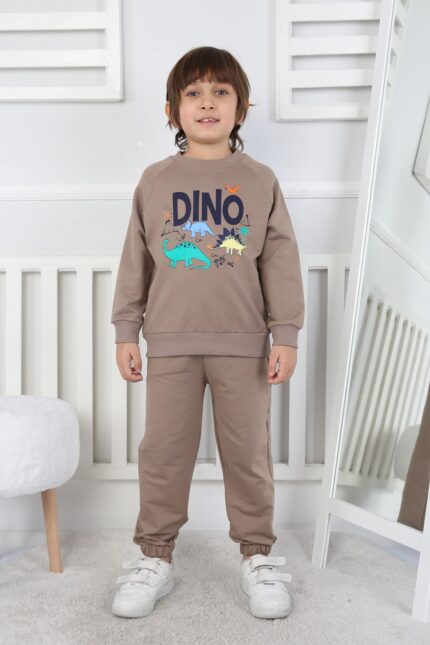 REGLAN KOLLU İKİ İP BEBE TAKIM 241424 - KAHVE