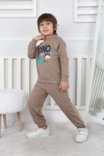 REGLAN KOLLU İKİ İP BEBE TAKIM 241424 - KAHVE
