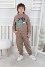 REGLAN KOLLU İKİ İP BEBE TAKIM 241424 - KAHVE