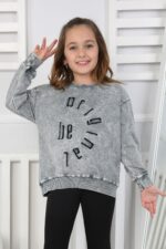 YIKAMALI NAKIŞLI SWEAT 251000 - FÜME