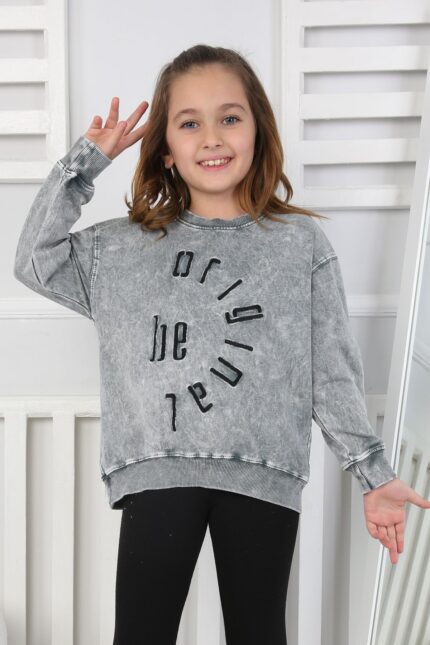 YIKAMALI NAKIŞLI SWEAT 251000 - FÜME