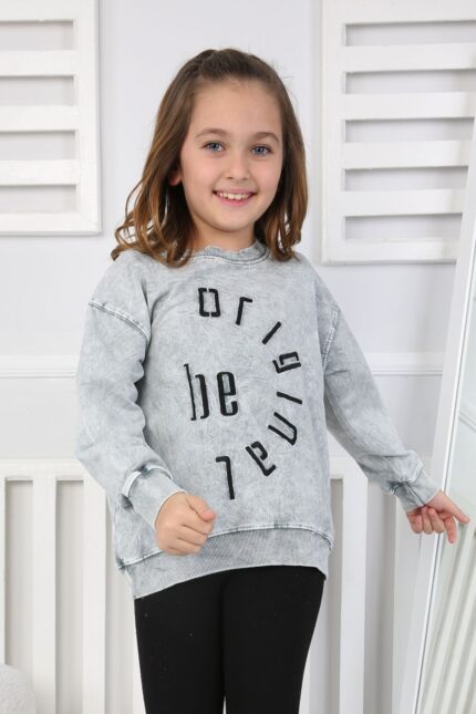 YIKAMALI NAKIŞLI SWEAT 251000 - GRİ