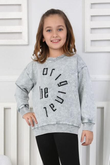 YIKAMALI NAKIŞLI SWEAT 251000 - GRİ