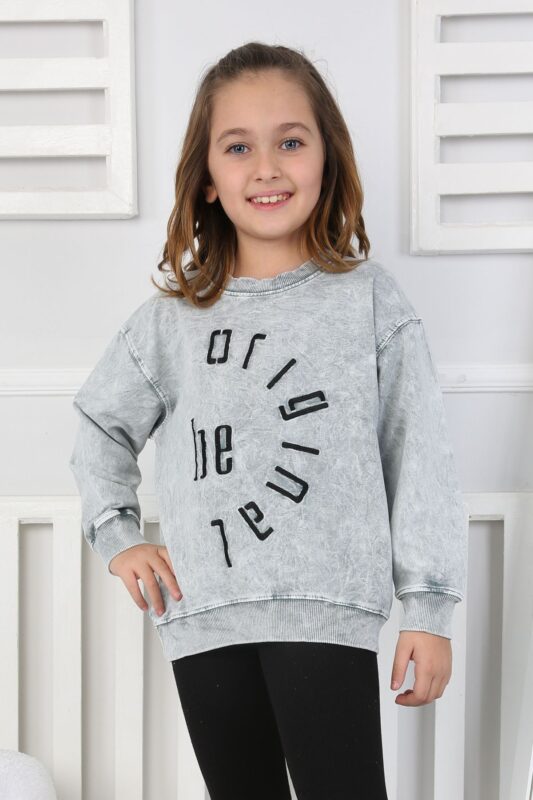 YIKAMALI NAKIŞLI SWEAT 251000 - GRİ