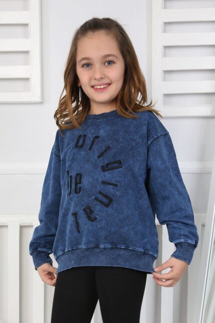 YIKAMALI NAKIŞLI SWEAT 251000 - LACİVERT