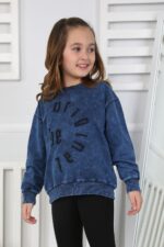 YIKAMALI NAKIŞLI SWEAT 251000 - LACİVERT