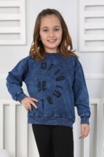 YIKAMALI NAKIŞLI SWEAT 251000 - LACİVERT