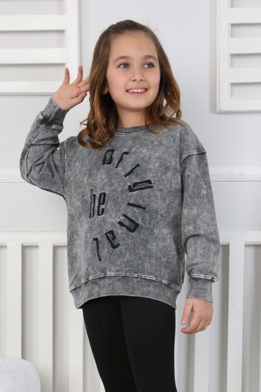 YIKAMALI NAKIŞLI SWEAT 251000 - SİYAH