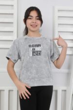 GARSON YIKAMALI TSHIRT - GRİ